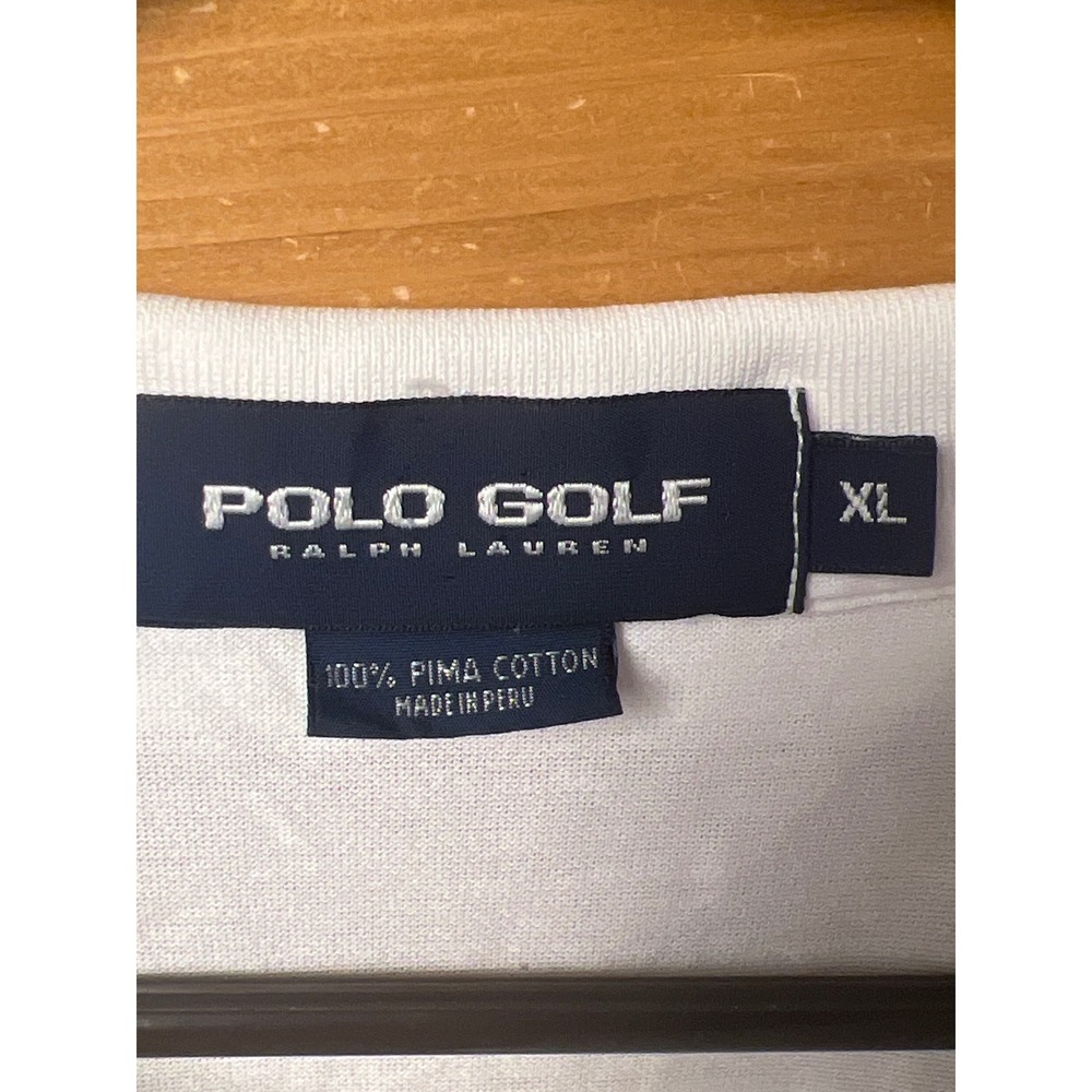 Polo Golf Ralph Lauren XL White Pima Cotton Polo Shirt Crest Logo Office‎ Casual - Picture 4 of 9